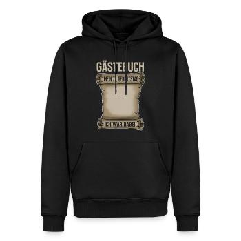 77. Geburtstag Gästebuch - Männer Premium Bio Hoodie - Schwarz - Vorne - Nico (187cm)