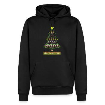 Sapin de Noël scintillant avec des motifs de canne à sucre - Sweat à capuche Premium bio Homme - noir - Devant - Nico (187cm)