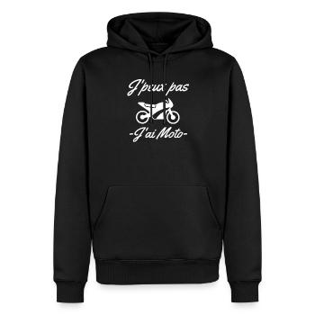 moto, motard, fan de moto - Sweat à capuche Premium bio Homme - noir - Devant - Nico (187cm)