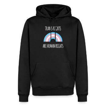 Mois de la fierté - Trans Rights Art Human Rights - Sweat à capuche Premium bio Homme - noir - Devant - Nico (187cm)