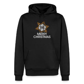 flocon de neige de Noël cristaux de Noël étoile icône - Sweat à capuche Premium bio Homme - noir - Devant - Nico (187cm)