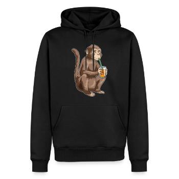 Affe Saft - Männer Premium Bio Hoodie - Schwarz - Vorne - Nico (187cm)