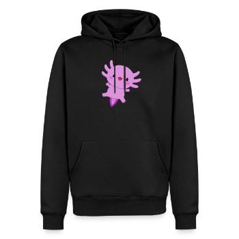 Axolotl - Sweat à capuche Premium bio Homme - noir - Devant - Nico (187cm)