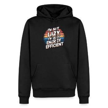 Illustration énergique anti-paresse - Sweat à capuche Premium bio Homme - noir - Devant - Nico (187cm)