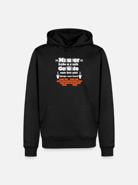 Maurer Gefühle - Männer Premium Bio Hoodie - Schwarz