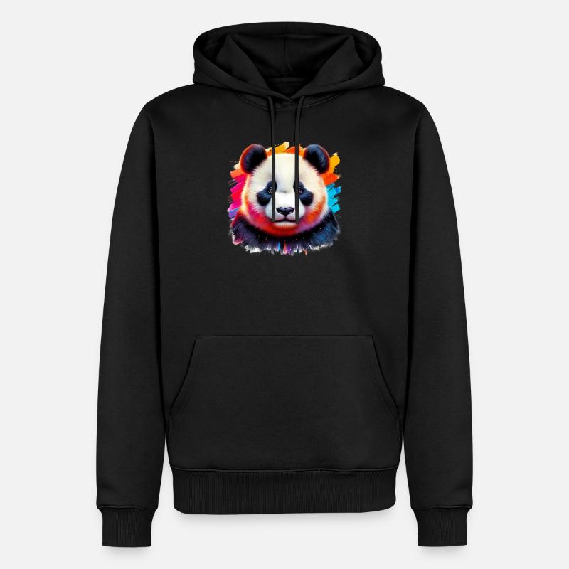 Panda - Sweat à capuche Premium bio Homme - noir