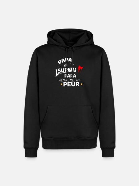 Supervater und Held Supervater - Männer Premium Bio Hoodie - Schwarz