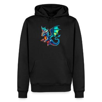 Dragon - Men’s Premium Organic Hoodie - black - Front - Nico (187cm)