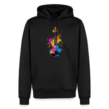 Buntes Violine Musik - Männer Premium Bio Hoodie - Schwarz - Vorne - Nico (187cm)