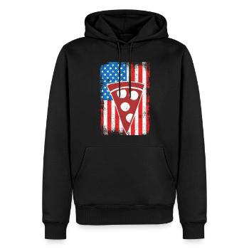 4. Juli US Pizza - Männer Premium Bio Hoodie - Schwarz - Vorne - Nico (187cm)