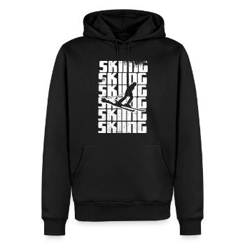 Lustiger Skifahrer - Männer Premium Bio Hoodie - Schwarz - Vorne - Nico (187cm)
