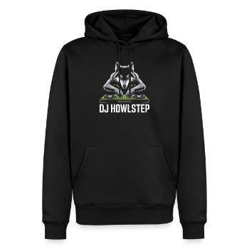 DJ HOWLSTEP Wolf Mixer Club Rave - Sweat à capuche Premium bio Homme - noir - Devant - Nico (187cm)