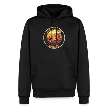 Old School Gamer Sunset Controller Retro Zocker - Sweat à capuche Premium bio Homme - noir - Devant - Nico (187cm)