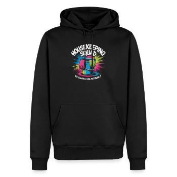 Funny Cleaning Design - Men’s Premium Organic Hoodie - black - Front - Nico (187cm)