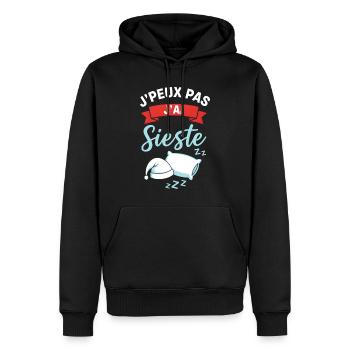 Ich habe ein Nickerchen: Sanfte Pause - Männer Premium Bio Hoodie - Schwarz - Vorne - Nico (187cm)