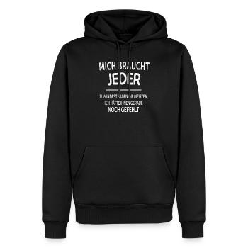 Lustiger Spruch selbstbewusst Humor Shirt - Männer Premium Bio Hoodie - Schwarz - Vorne - Nico (187cm)