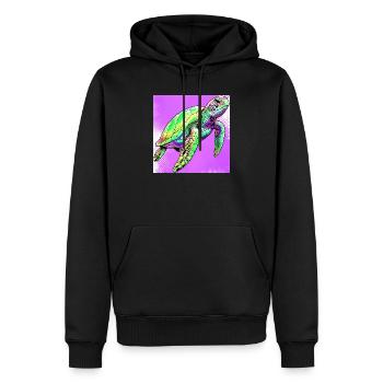 tortue - Sweat à capuche Premium bio Homme - noir - Devant - Nico (187cm)