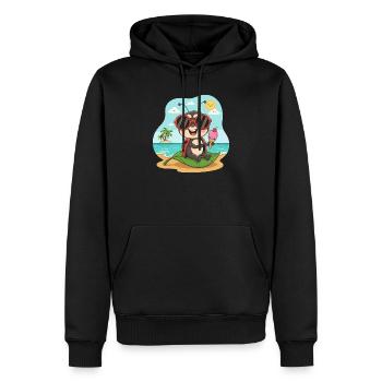 Strandkäfer mit Eis und Sonnenbrille - Männer Premium Bio Hoodie - Schwarz - Vorne - Nico (187cm)