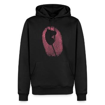 Cavalier d’empreintes digitales pour cheval de loisir - Sweat à capuche Premium bio Homme - noir - Devant - Nico (187cm)