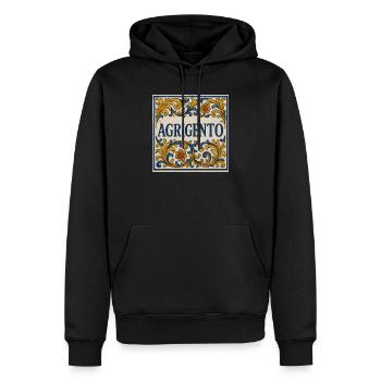 Agrigento Majolika Ornament - Männer Premium Bio Hoodie - Schwarz - Vorne - Nico (187cm)