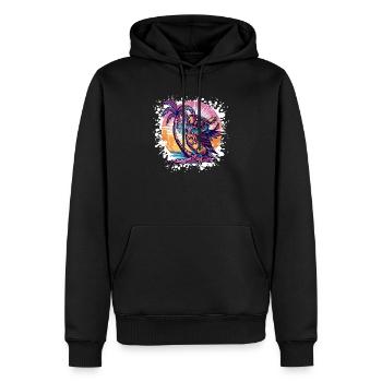 Eule Sommer Urlaub - Männer Premium Bio Hoodie - Schwarz - Vorne - Nico (187cm)