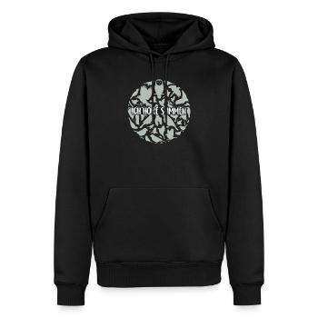 Ich höre Stimmen - Männer Premium Bio Hoodie - Schwarz - Vorne - Nico (187cm)
