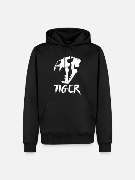 Tigerschädel (Weiß) - Männer Premium Bio Hoodie - Schwarz