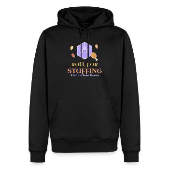 Roll-for-Stuffing-lustiges Thanksgiving-Tabletop - Männer Premium Bio Hoodie - Schwarz - Vorne - Nico (187cm)