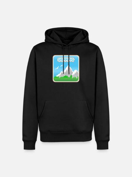 Grimming als Berg - Männer Premium Bio Hoodie - Schwarz