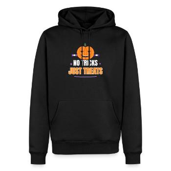 No Tricks Just Treats Cute Pumpkin Funny Halloween - Männer Premium Bio Hoodie - Schwarz - Vorne - Nico (187cm)