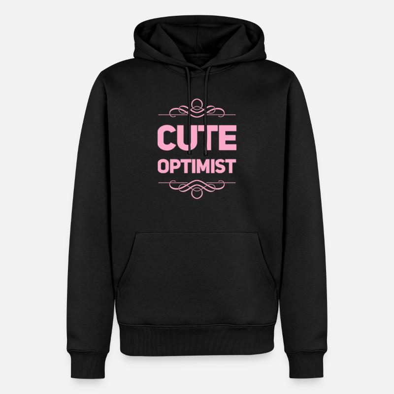 Optimiste mignon - Sweat à capuche Premium bio Homme - noir