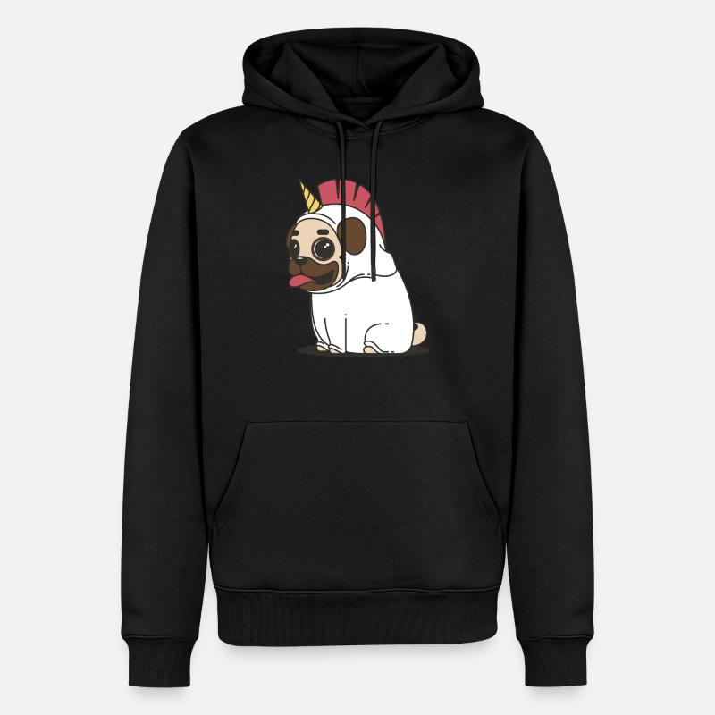 Carlin licorne - Sweat à capuche Premium bio Homme - noir