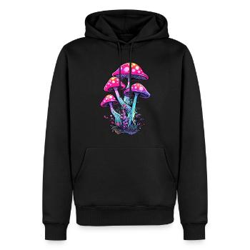 EDM Festival Trippy Forest - Men’s Premium Organic Hoodie - black - Front - Nico (187cm)
