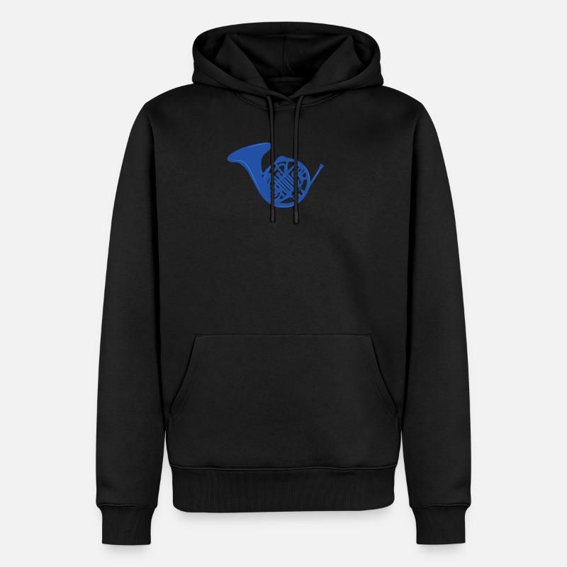 Il Corno Blu - Felpa con cappuccio ecologica premium da uomo - undefined