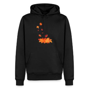 Herbstblätter die fallen - Männer Premium Bio Hoodie - Schwarz - Vorne - Nico (187cm)