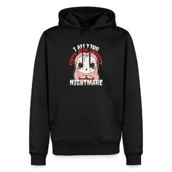 Fille effrayante Mignonne Cauchemar effrayant Halloween - Sweat à capuche Premium bio Homme - noir - Devant - Nico (187cm)