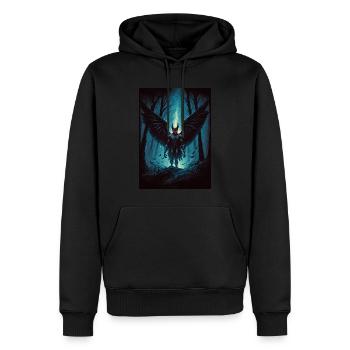 Mothman Cryptid Forest Moth Man Gruselige Kreatur - Männer Premium Bio Hoodie - Schwarz - Vorne - Nico (187cm)