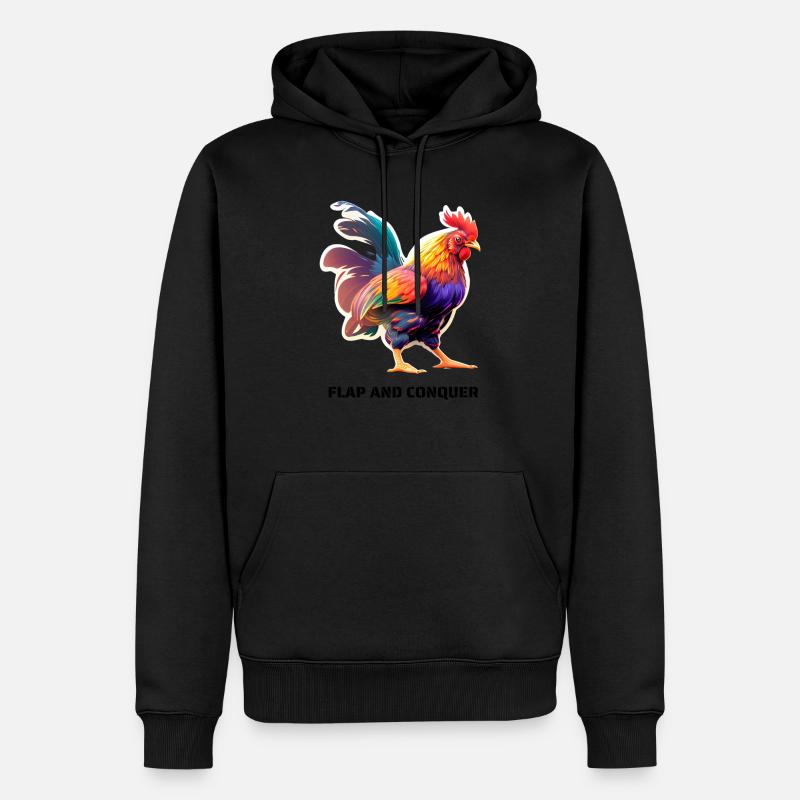 FLAP AND CONQUER - Männer Premium Bio Hoodie - Schwarz