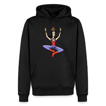 Princesse Yogi - Sweat à capuche Premium bio Homme - noir - Devant - Nico (187cm)