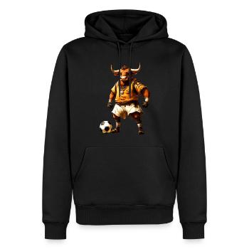 Stiere Fussball - Männer Premium Bio Hoodie - Schwarz - Vorne - Nico (187cm)