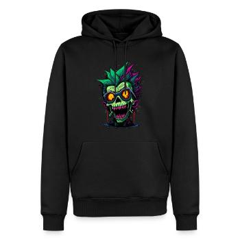 Bunter cooler Zombie - Männer Premium Bio Hoodie - Schwarz - Vorne - Nico (187cm)