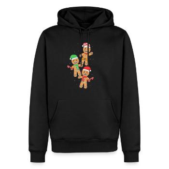 Gingerbread Christmas Gingerbread Man - Men’s Premium Organic Hoodie - black - Front - Nico (187cm)