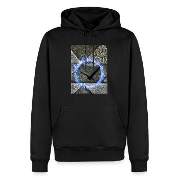 Oiseau dans un anneau de feu bleu - Sweat à capuche Premium bio Homme - noir - Devant - Nico (187cm)