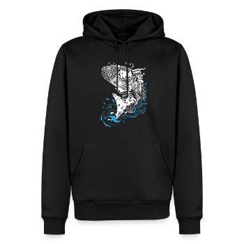 Springender Fisch - Männer Premium Bio Hoodie - Schwarz - Vorne - Nico (187cm)