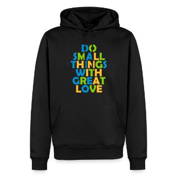 Quote do small things - Men’s Premium Organic Hoodie - black - Front - Nico (187cm)