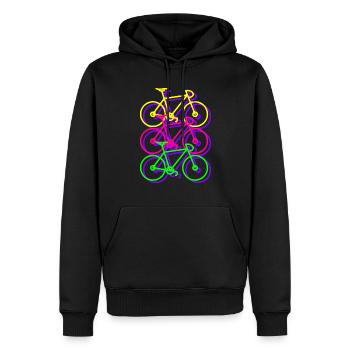 VÉLO 3 COULEUR - Sweat à capuche Premium bio Homme - noir - Devant - Nico (187cm)