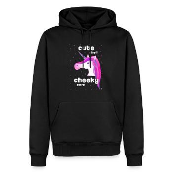pink unicorn cute cheeky - Männer Premium Bio Hoodie - Schwarz - Vorne - Nico (187cm)