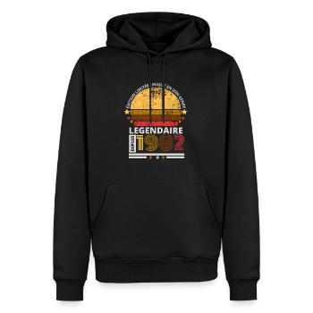 Août 1982 Vintage Anniversaire Rétro - Sweat à capuche Premium bio Homme - noir - Devant - Nico (187cm)