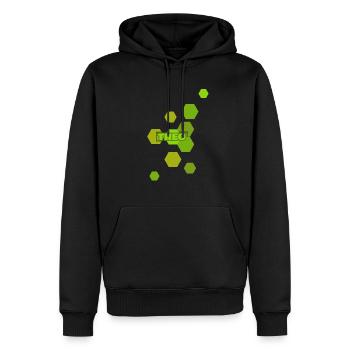 Theo - Männer Premium Bio Hoodie - Schwarz - Vorne - Nico (187cm)