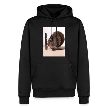 Zusammenstellung Werkzeuge - Männer Premium Bio Hoodie - Schwarz - Vorne - Nico (187cm)